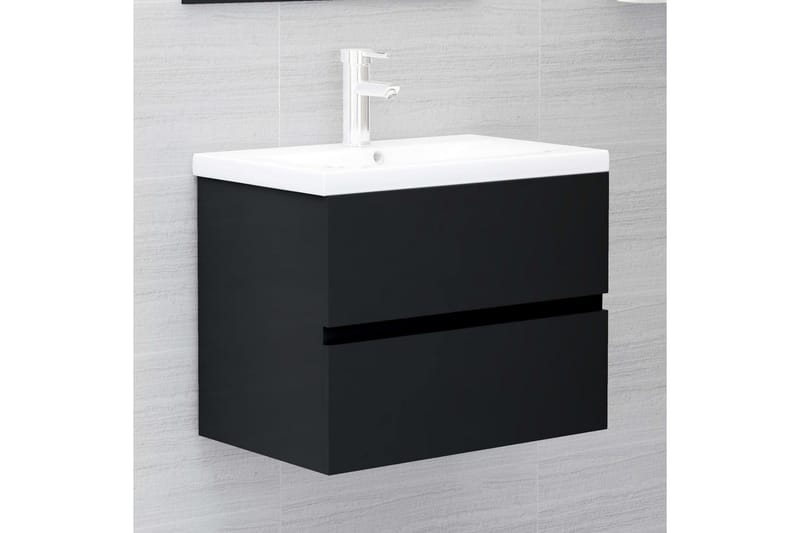 vaskeskab 60x38,5x45 cm spånplade sort - Sort - Underskab badeværelse
