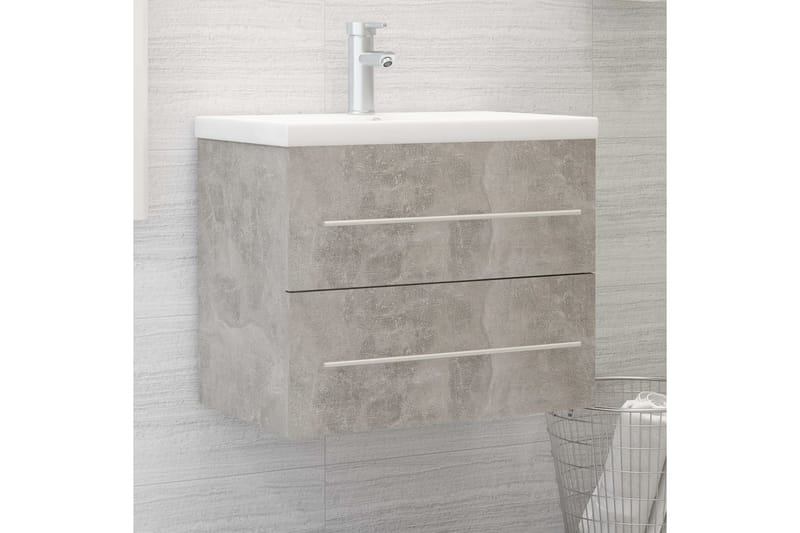 vaskeskab 60x38,5x48 cm spånplade betongrå - Grå - Underskab badeværelse