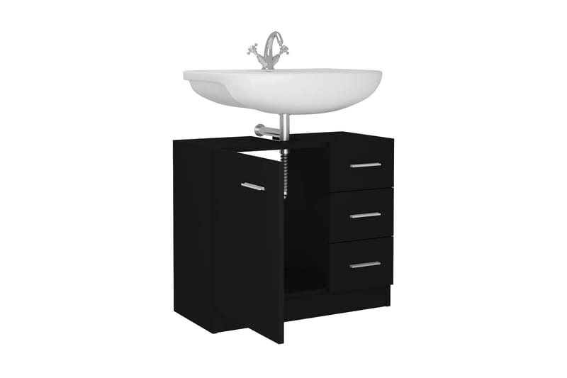 vaskeskab 63x30x54 cm spånplade sort - Sort - Underskab badeværelse