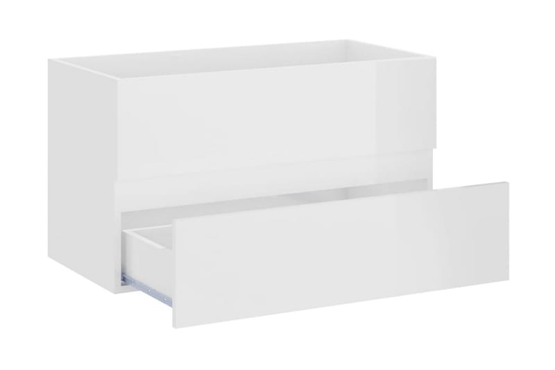 vaskeskab 80x38,5x45 cm spånplade hvid højglans - Hvid - Underskab badeværelse