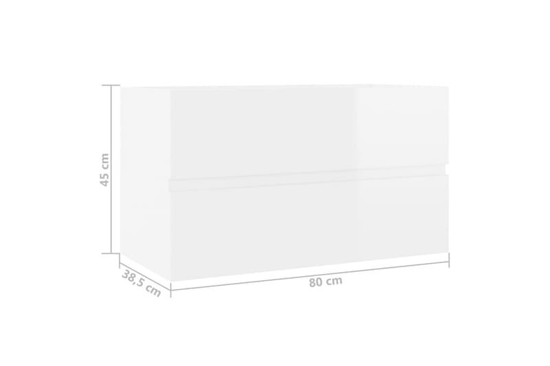 vaskeskab 80x38,5x45 cm spånplade hvid højglans - Hvid - Underskab badeværelse