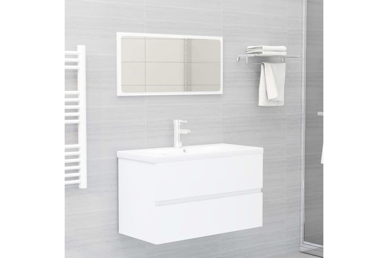 vaskeskab 80x38,5x45 cm spånplade hvid - Hvid - Underskab badeværelse