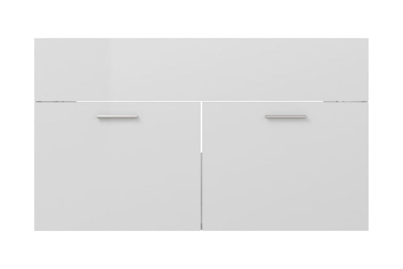 vaskeskab 80x38,5x46 cm spånplade hvid højglans - Hvid - Underskab badeværelse