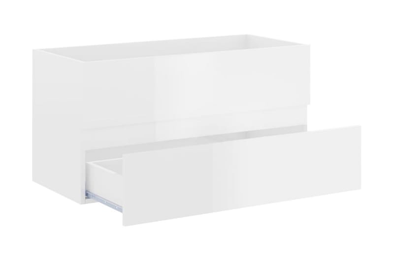 vaskeskab 90x38,5x45 cm spånplade hvid højglans - Hvid - Underskab badeværelse