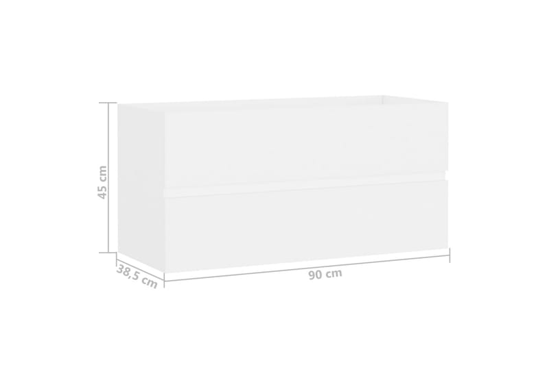 vaskeskab 90x38,5x45 cm spånplade hvid - Hvid - Underskab badeværelse