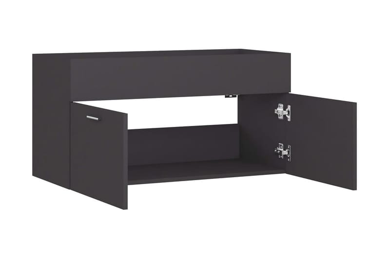 vaskeskab 90x38,5x46 cm spånplade grå - Grå - Hus & renovering - Køkken & bad - Badeværelse - Badeværelsesmøbler - Underskab badeværelse