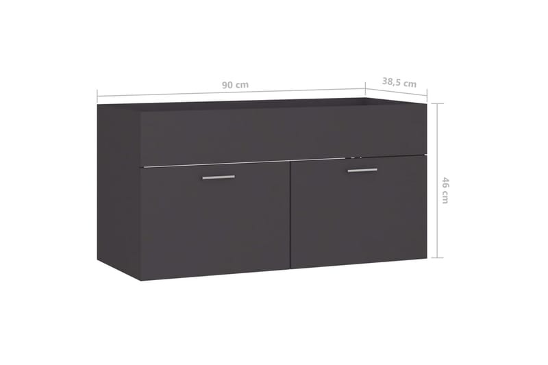vaskeskab 90x38,5x46 cm spånplade grå - Grå - Hus & renovering - Køkken & bad - Badeværelse - Badeværelsesmøbler - Underskab badeværelse