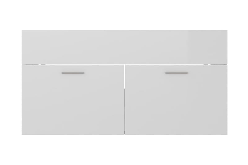 vaskeskab 90x38,5x46 cm spånplade hvid højglans - Hvid - Underskab badeværelse