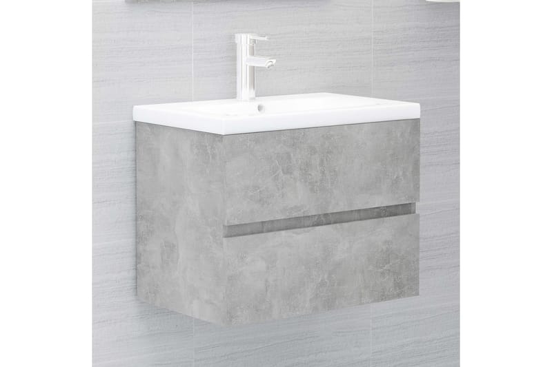 vaskeskab med indbygget håndvask spånplade grå - Grå - Underskab badeværelse