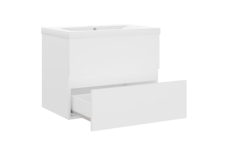 vaskeskab med indbygget håndvask spånplade hvid - Hvid - Underskab badeværelse