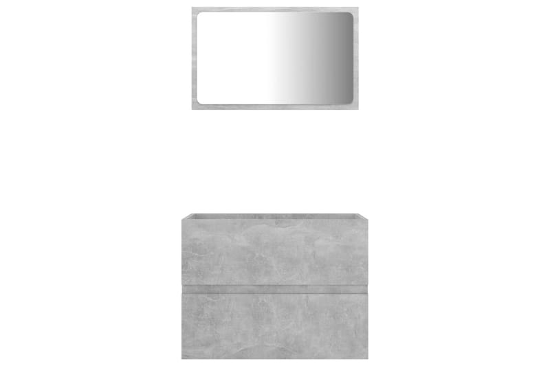 badeværelsesmøbelsæt 2 dele spånplade betongrå - Grå - Vasketøjsskab - Vægskabe & højskabe - Badeværelsesskab