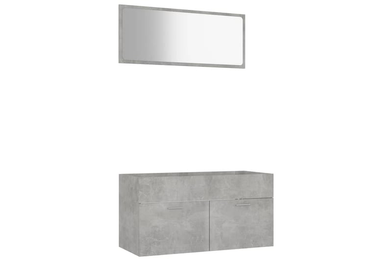 badeværelsesmøbelsæt 2 dele spånplade betongrå - Grå - Vasketøjsskab - Vægskabe & højskabe - Badeværelsesskab