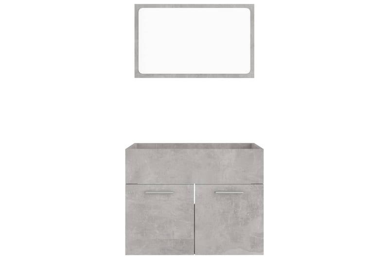 badeværelsesmøbelsæt 2 dele spånplade grå - Grå - Vasketøjsskab - Vægskabe & højskabe - Badeværelsesskab