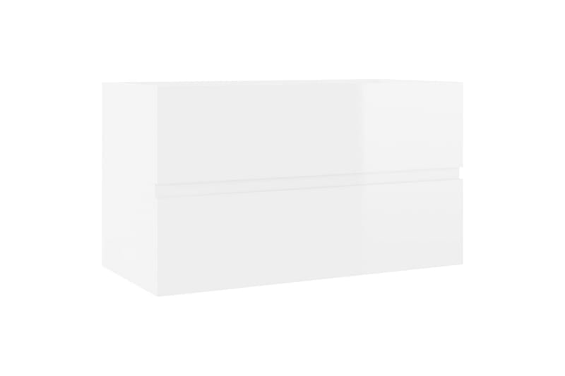 badeværelsesmøbelsæt 2 dele spånplade hvid højglans - Hvid - Vasketøjsskab - Vægskabe & højskabe - Badeværelsesskab
