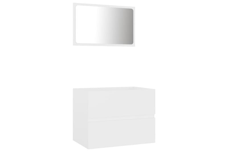 badeværelsesmøbelsæt 2 dele spånplade hvid - Hvid - Hus & renovering - Køkken & bad - Badeværelse - Badeværelsesmøbler - Vægskabe & højskabe