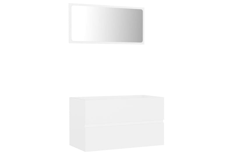 badeværelsesmøbelsæt 2 dele spånplade hvid - Hvid - Hus & renovering - Køkken & bad - Badeværelse - Badeværelsesmøbler - Vægskabe & højskabe