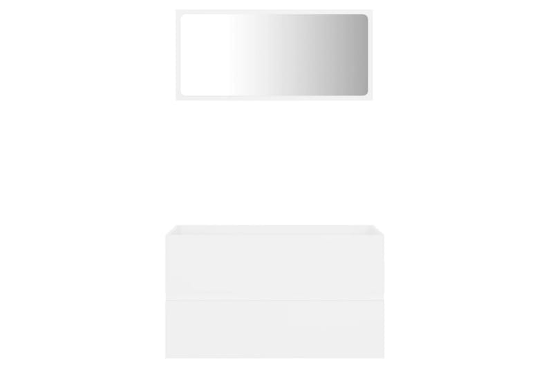 badeværelsesmøbelsæt 2 dele spånplade hvid - Hvid - Hus & renovering - Køkken & bad - Badeværelse - Badeværelsesmøbler - Vægskabe & højskabe