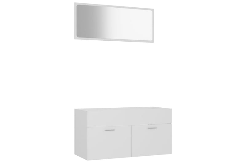 badeværelsesmøbelsæt 2 dele spånplade hvid - Hvid - Hus & renovering - Køkken & bad - Badeværelse - Badeværelsesmøbler - Vægskabe & højskabe