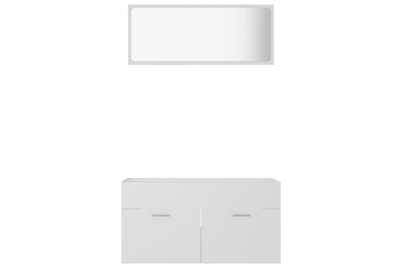 badeværelsesmøbelsæt 2 dele spånplade hvid - Hvid - Hus & renovering - Køkken & bad - Badeværelse - Badeværelsesmøbler - Vægskabe & højskabe