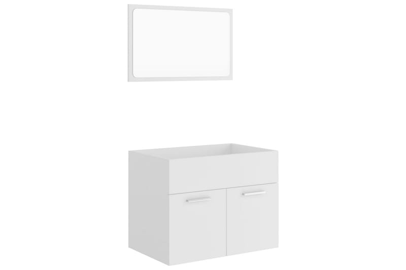 badeværelsesmøbelsæt 2 dele spånplade hvid - Hvid - Hus & renovering - Køkken & bad - Badeværelse - Badeværelsesmøbler - Vægskabe & højskabe