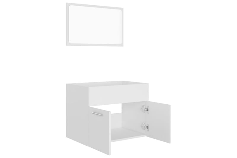 badeværelsesmøbelsæt 2 dele spånplade hvid - Hvid - Hus & renovering - Køkken & bad - Badeværelse - Badeværelsesmøbler - Vægskabe & højskabe