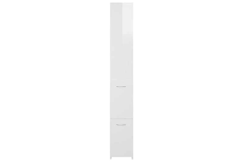 badeværelsesskab 25x25x170 cm spånplade hvid højglans - Hvid - Hus & renovering - Køkken & bad - Badeværelse - Badeværelsesmøbler - Vægskabe & højskabe