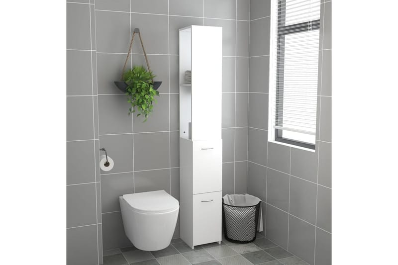 badeværelsesskab 25x25x170 cm spånplade hvid - Hvid - Vægskabe & højskabe - Badeværelsesskab