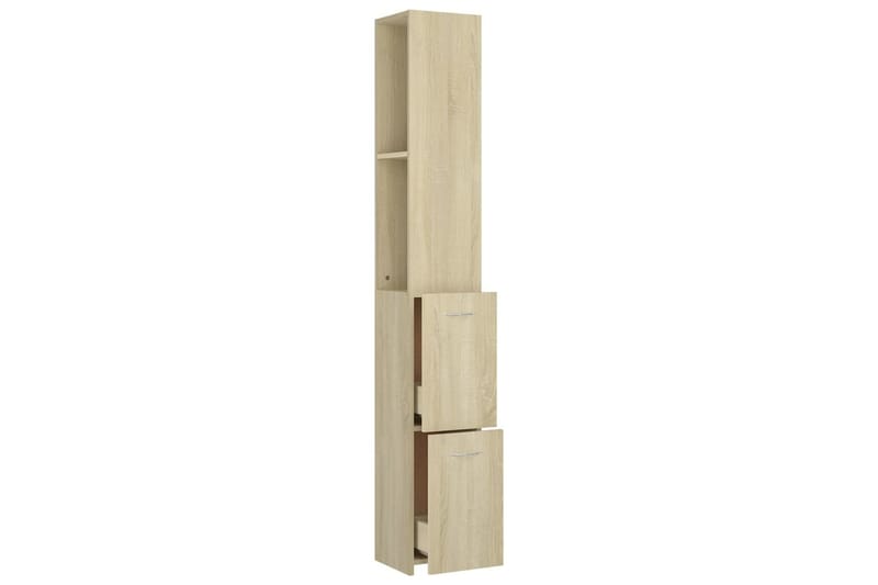 badeværelsesskab 25x25x170 cm spånplade sonoma-eg - Brun - Hus & renovering - Køkken & bad - Badeværelse - Badeværelsesmøbler - Vægskabe & højskabe