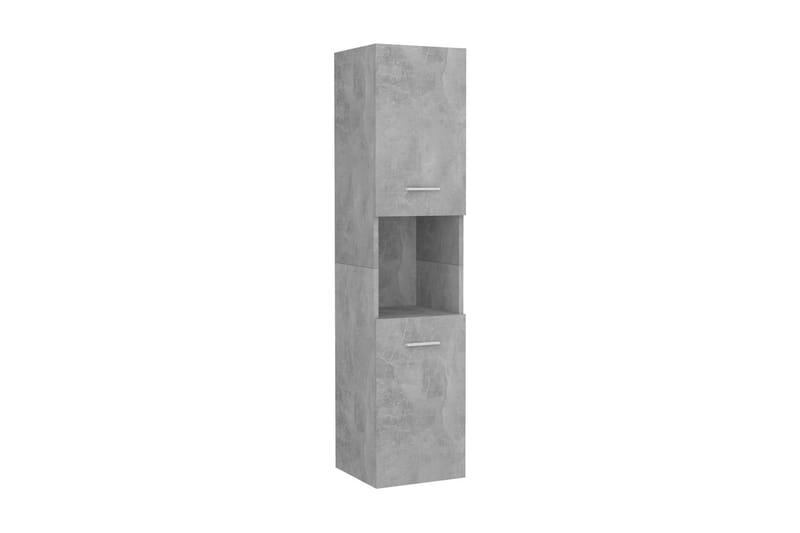 badeværelsesskab 30x30x130 cm spånplade betongrå - Grå - Badeværelsesskab - Vasketøjsskab - Vægskabe & højskabe