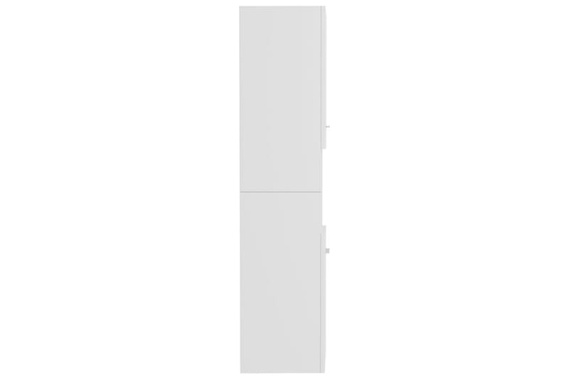 badeværelsesskab 30x30x130 cm spånplade hvid højglans - Hvid - Vasketøjsskab - Vægskabe & højskabe - Badeværelsesskab