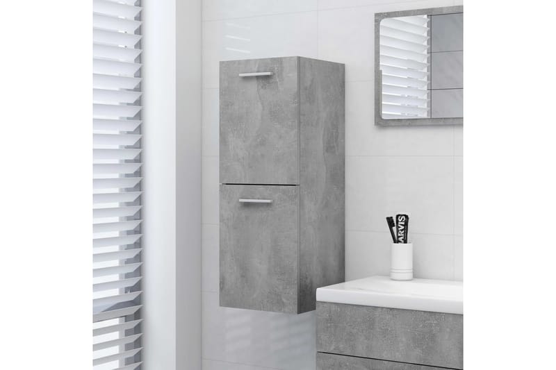 badeværelsesskab 30x30x80 cm spånplade betongrå - Grå - Vasketøjsskab - Vægskabe & højskabe - Badeværelsesskab