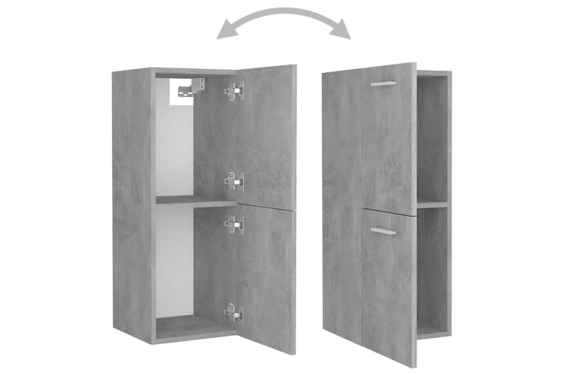 badeværelsesskab 30x30x80 cm spånplade betongrå - Grå - Vasketøjsskab - Vægskabe & højskabe - Badeværelsesskab