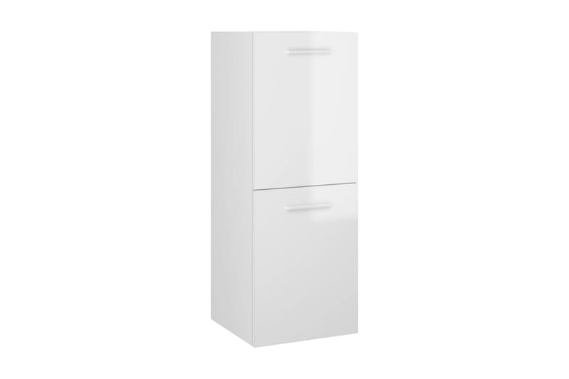 badeværelsesskab 30x30x80 cm spånplade hvid højglans - Hvid - Hus & renovering - Køkken & bad - Badeværelse - Badeværelsesmøbler - Vægskabe & højskabe