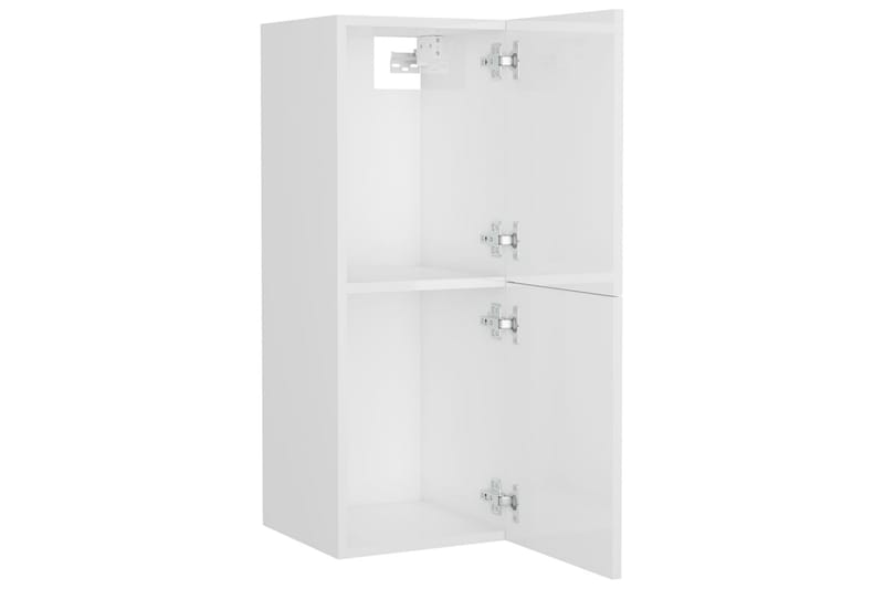 badeværelsesskab 30x30x80 cm spånplade hvid højglans - Hvid - Hus & renovering - Køkken & bad - Badeværelse - Badeværelsesmøbler - Vægskabe & højskabe