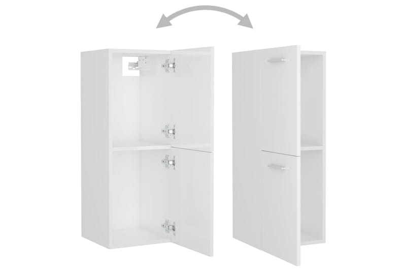 badeværelsesskab 30x30x80 cm spånplade hvid højglans - Hvid - Hus & renovering - Køkken & bad - Badeværelse - Badeværelsesmøbler - Vægskabe & højskabe