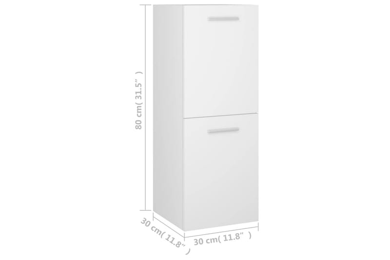badeværelsesskab 30x30x80 cm spånplade hvid - Hvid - Hus & renovering - Køkken & bad - Badeværelse - Badeværelsesmøbler - Vægskabe & højskabe