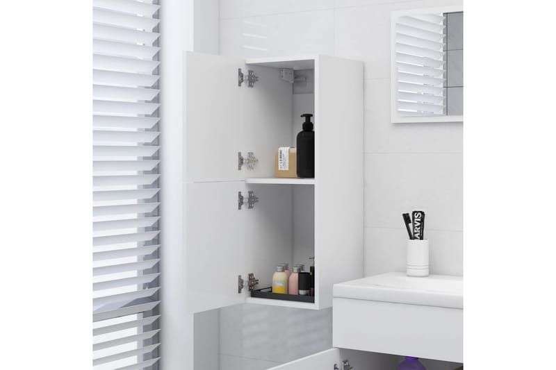 badeværelsesskab 30x30x80 cm spånplade hvid - Hvid - Badeværelsesskab - Vasketøjsskab - Vægskabe & højskabe