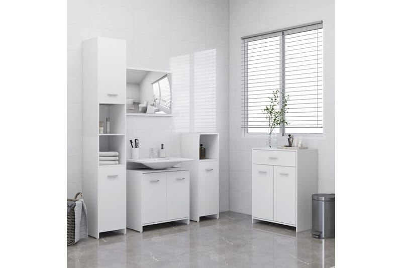 badeværelsesskab 60x33x80 cm spånplade hvid - Hvid - Hus & renovering - Køkken & bad - Badeværelse - Badeværelsesmøbler - Vægskabe & højskabe