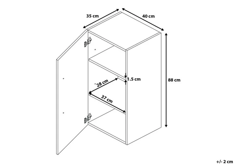 Bilbao badeværelsesskab 35 | 40 cm - Hvid - Hus & renovering - Køkken & bad - Badeværelse - Badeværelsesmøbler - Vægskabe & højskabe