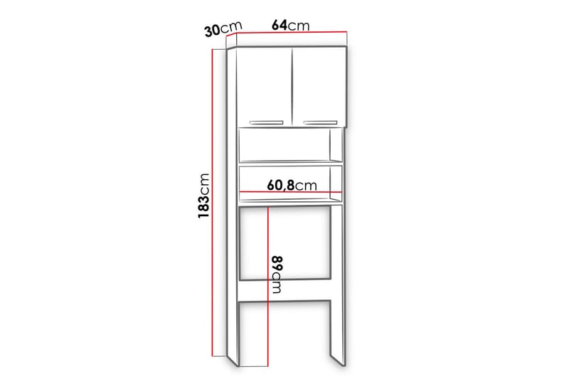Cenon Opbevaringsskab 64 cm - Hvid - Hus & renovering - Køkken & bad - Badeværelse - Badeværelsesmøbler - Vægskabe & højskabe