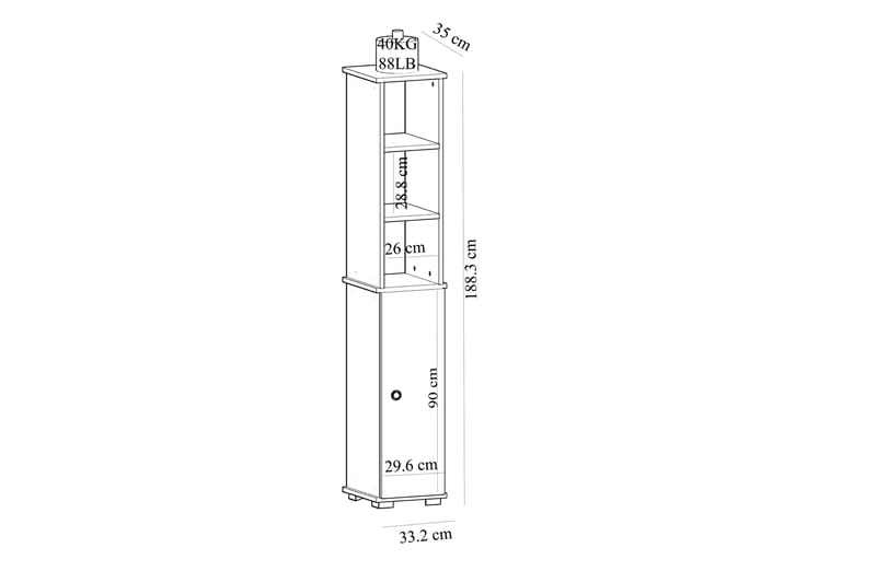 Maeson Badeværelsesskab 35x33 cm - Lys natur - Hus & renovering - Køkken & bad - Badeværelse - Badeværelsesmøbler - Vægskabe & højskabe