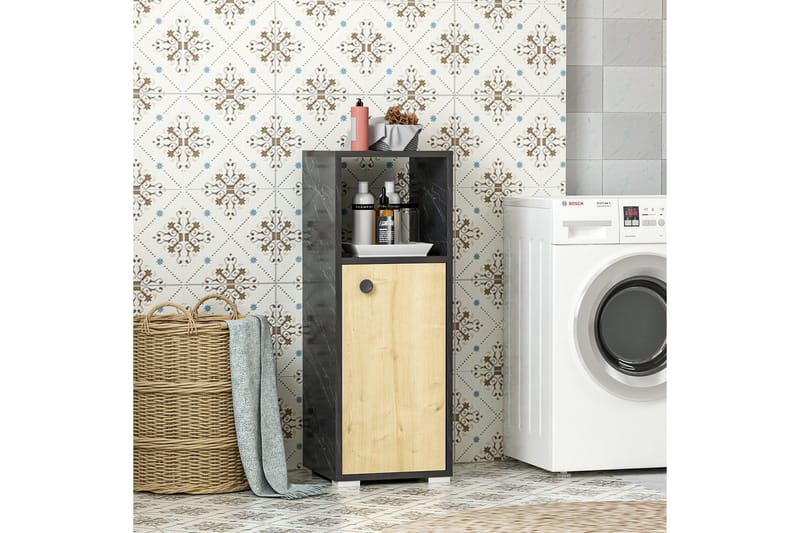 Osmanbay Badeværelsesskab 35x35 cm - Sort/Lys Natur - Hus & renovering - Køkken & bad - Badeværelse - Badeværelsesmøbler - Vægskabe & højskabe