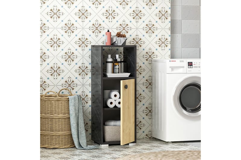 Osmanbay Badeværelsesskab 35x35 cm - Sort/Lys Natur - Hus & renovering - Køkken & bad - Badeværelse - Badeværelsesmøbler - Vægskabe & højskabe