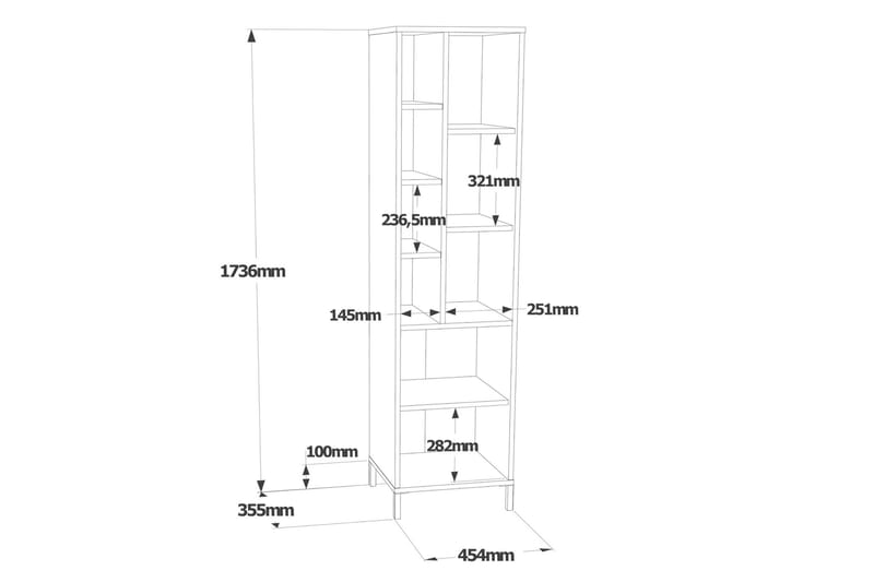 Rinorea Opbevaringsskab 45x173,6 cm - Brun - Badeværelsesskab - Vasketøjsskab - Vægskabe & højskabe