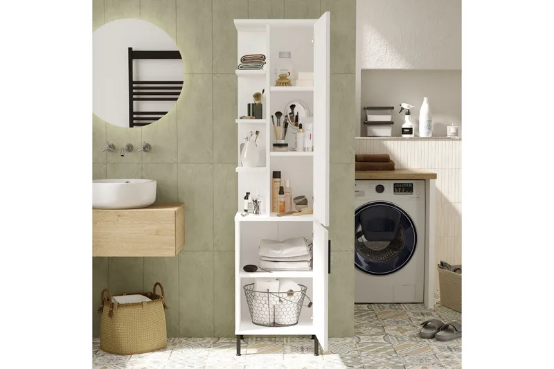 Rinorea Opbevaringsskab 45x173,6 cm - Hvid - Hus & renovering - Køkken & bad - Badeværelse - Badeværelsesmøbler - Vægskabe & højskabe