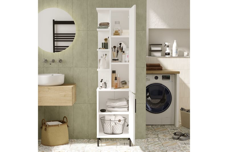 Rinorea Opbevaringsskab 45x173,6 cm - Hvid - Hus & renovering - Køkken & bad - Badeværelse - Badeværelsesmøbler - Vægskabe & højskabe