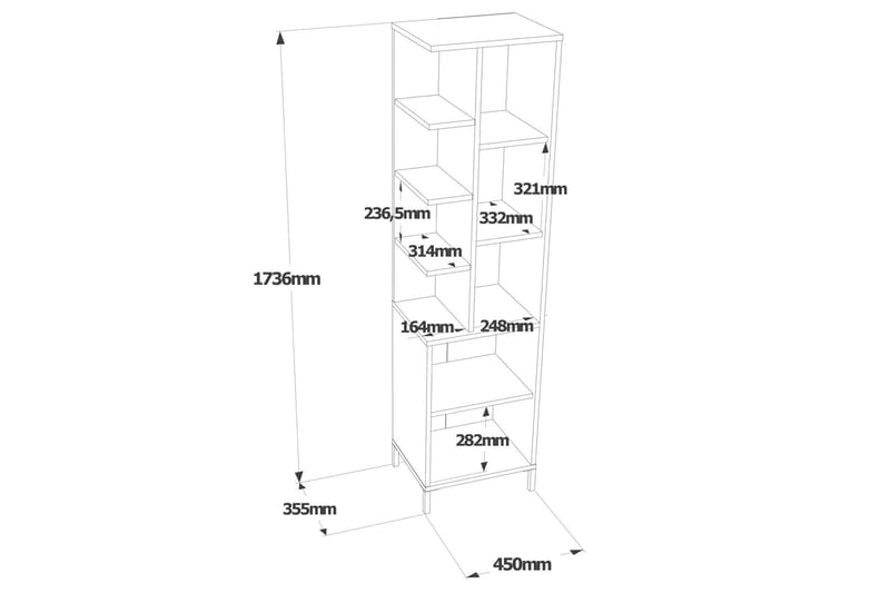 Rinorea Opbevaringsskab 45x173,6 cm - Hvid - Badeværelsesskab - Vasketøjsskab - Vægskabe & højskabe
