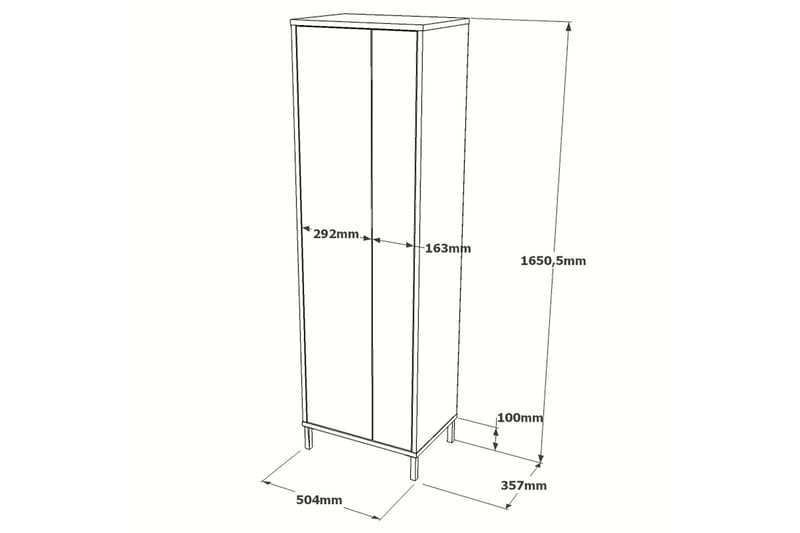 Rinorea Opbevaringsskab 50,4x165 cm - Brun - Badeværelsesskab - Vasketøjsskab - Vægskabe & højskabe