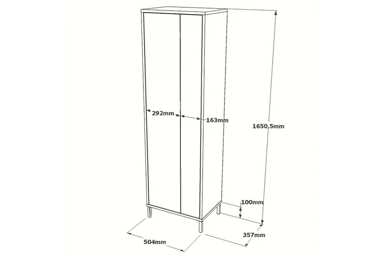 Rinorea Opbevaringsskab 50,4x165 cm - Brun - Hus & renovering - Køkken & bad - Badeværelse - Badeværelsesmøbler - Vægskabe & højskabe