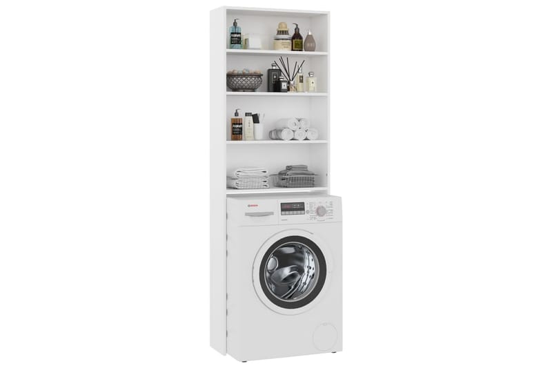 vaskemaskineskab 64x24x190 cm hvid - Vasketøjsskab - Vægskabe & højskabe - Badeværelsesskab